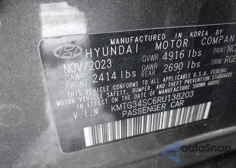 2024 Genesis G70 2.5T Awd from USA, damaged, VIN KMTG34SC6RU138203
